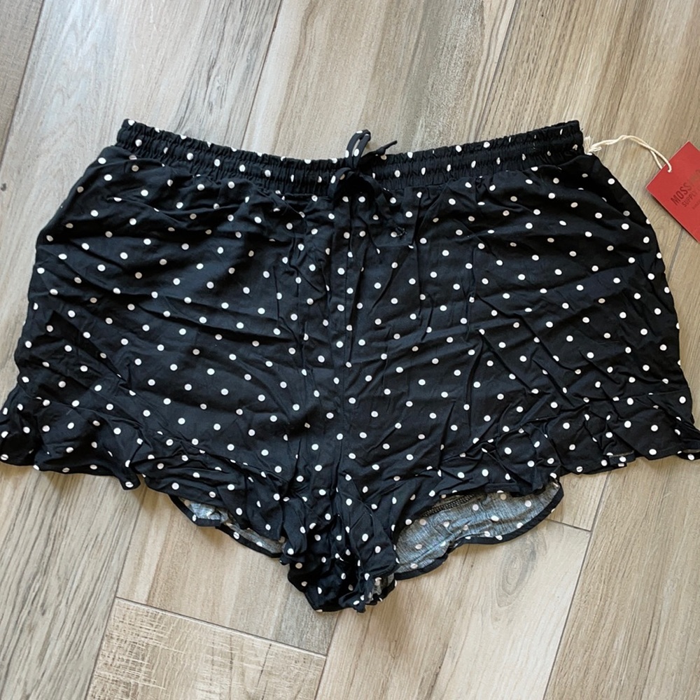 Black & white polka dot shirts with ruffle